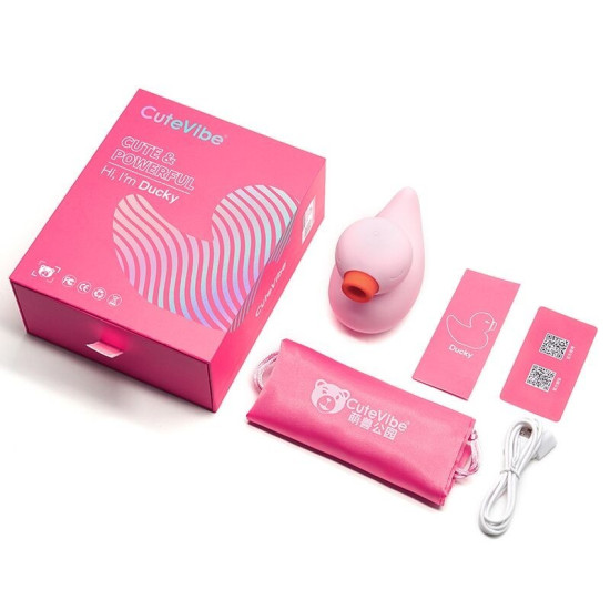 Вакуумний вібратор, рожевий CuteVibe Ducky Pink