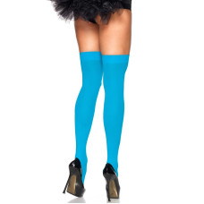Щільні непрозорі панчохи, неонові блакитні Leg Avenue Nylon Thigh Highs Neon Blue, One Size