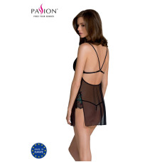 Сорочка со стрингами с заниженной талией, чёрная Passion Deliena Chemise Black, XXL/XXXL