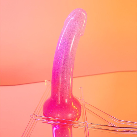 Фаллоимитатор с розовым градиентом и блестками, ультрамягкий Love To Love DILDOLLS - SUNRISE