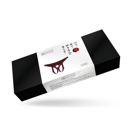 Кожаные трусы для страпона, универсальный размер, красные Liebe Seele Wine Red Strap On Harness