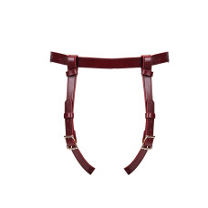Кожаные трусы для страпона, универсальный размер, красные Liebe Seele Wine Red Strap On Harness