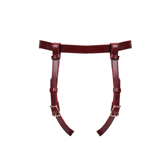 Кожаные трусы для страпона, универсальный размер, красные Liebe Seele Wine Red Strap On Harness
