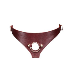 Кожаные трусы для страпона, универсальный размер, красные Liebe Seele Wine Red Strap On Harness