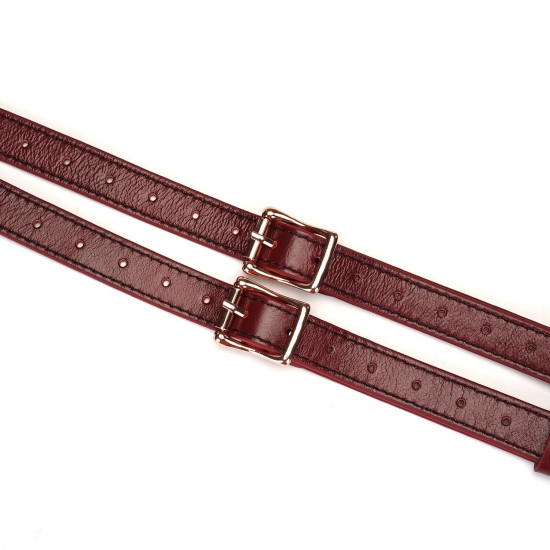 Кожаные трусы для страпона, универсальный размер, красные Liebe Seele Wine Red Strap On Harness