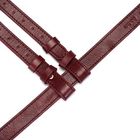 Кожаные трусы для страпона, универсальный размер, красные Liebe Seele Wine Red Strap On Harness