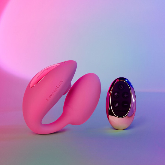 Віброяйце з вакуумною кліторальною стимуляцією, рожеве Love To Love Wonderlover Pink Passion