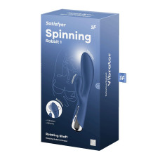 Вибратор-кролик с ротацией, 3 мотора, синий Satisfyer Spinning Rabbit 1 Blue