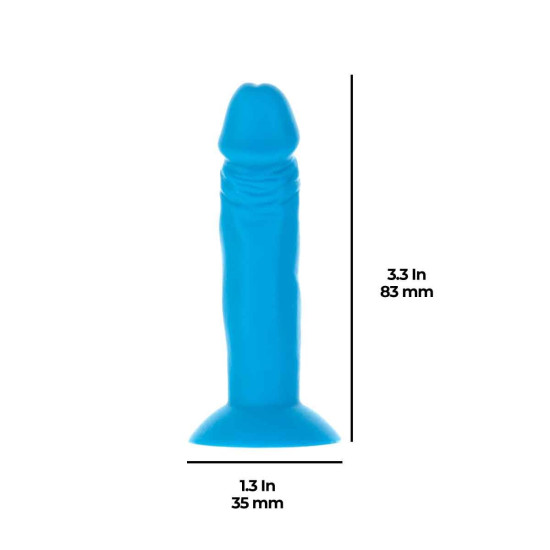 Набор силиконовых фаллоимитаторов, длина 8 см, 3 цвета, 12 шт Addiction Silly Willy Silicone Dildo, 3.3 inch