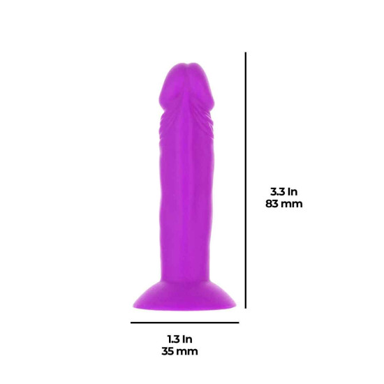 Набор силиконовых фаллоимитаторов, длина 8 см, 3 цвета, 12 шт Addiction Silly Willy Silicone Dildo, 3.3 inch