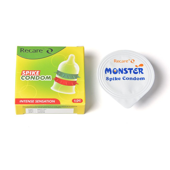 Насадка на член (презерватив с рядами шипов), зеленая Recare Spike Condom Green