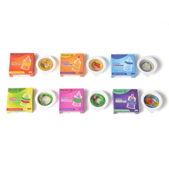 Насадка на член (презерватив с рядами шипов), зеленая Recare Spike Condom Green