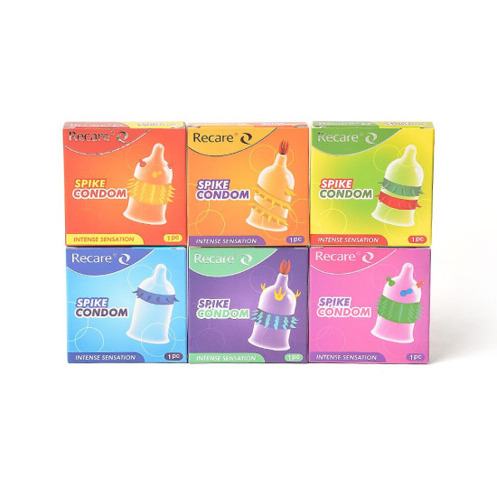 Насадка на член (презерватив с рядами шипов), зеленая Recare Spike Condom Green