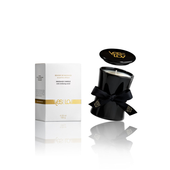 Массажная свеча, пряный аромат, воск и масла YESforLOV Massage Candle with titillating scent, 120 g