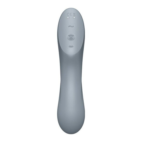 Вакуумний стимулятор з вібрацією, синьо-сірий Satisfyer Curvy Trinity 3 BlueGrey