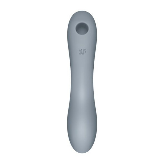 Вакуумний стимулятор з вібрацією, синьо-сірий Satisfyer Curvy Trinity 3 BlueGrey