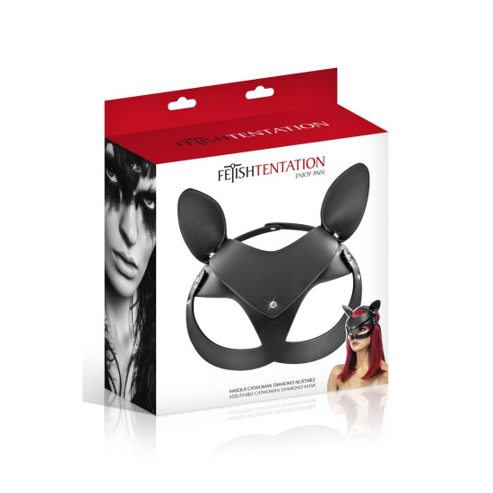 Маска кошки с регулируемой застежкой Fetish Tentation Adjustable Catwoman Diamond Mask