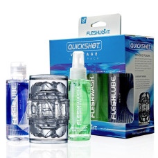 Мастурбатор в комплекте (смазка и чистящее средство) Fleshlight Quickshot Vantage Value Pack
