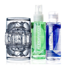Мастурбатор в комплекте (смазка и чистящее средство) Fleshlight Quickshot Vantage Value Pack