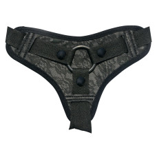 Труси для страпона з мереживною обробкою, комфортні Sportsheets Midnight Lace Strap-On