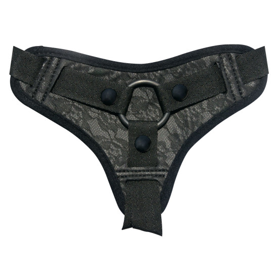 Труси для страпона з мереживною обробкою, комфортні Sportsheets Midnight Lace Strap-On