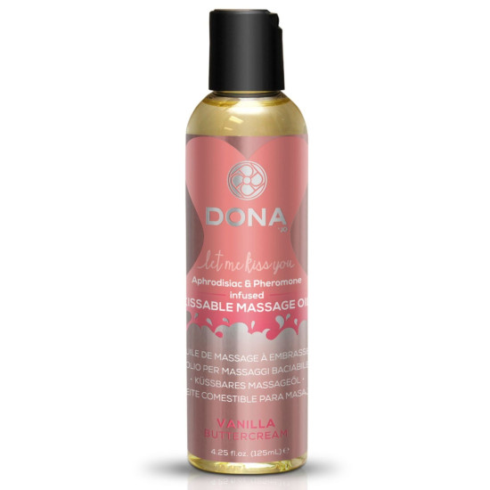 Съедобное массажное масло с ароматом ванили Dona Kissable Massage Oil Vanilla Buttercream, 110 ml