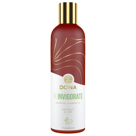 Натуральное массажное масло с ароматом кокоса и лайма DONA Reinvigorate Coconut & Lime, 120 ml