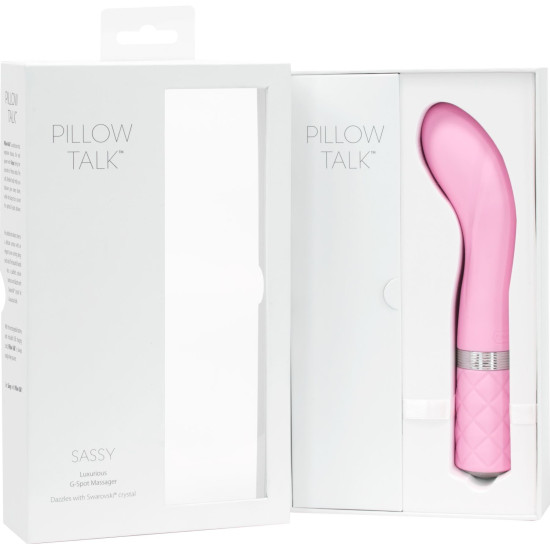 Вибратор для точки G с кристаллом Сваровски, розовый Pillow Talk Sassy Pink