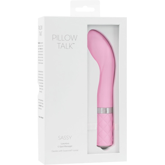 Вибратор для точки G с кристаллом Сваровски, розовый Pillow Talk Sassy Pink