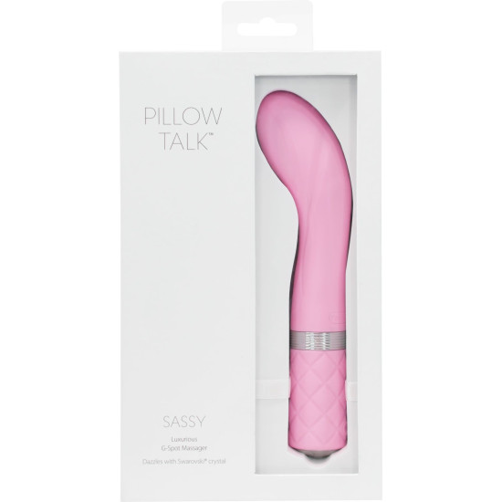 Вибратор для точки G с кристаллом Сваровски, розовый Pillow Talk Sassy Pink