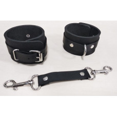 Шкіряні БДСМ наручники, чорні Feral Feelings Hand Restraints Black