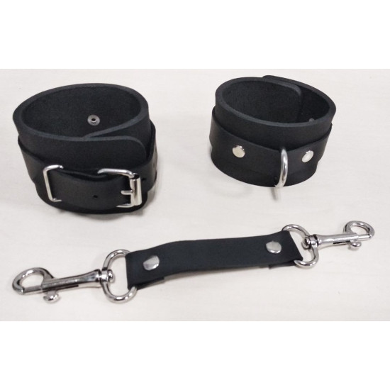 Шкіряні БДСМ наручники, чорні Feral Feelings Hand Restraints Black