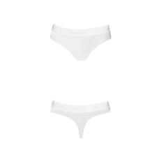 Трусики-бразилиана из хлопка, белые Passion PS005 Panties White, S