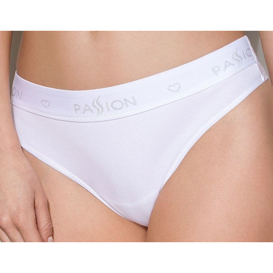 Трусики-бразиліана з бавовни, білі Passion PS005 Panties White, S