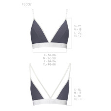 Спортивный топ с двойными бретелями, темно-серый Passion PS007 Top Dark Grey, L