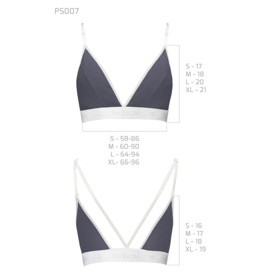 Спортивний топ з подвійними бретелями, темно-сірий Passion PS007 Top Dark Grey, L
