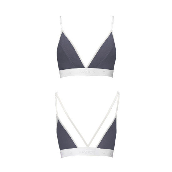 Спортивний топ з подвійними бретелями, темно-сірий Passion PS007 Top Dark Grey, L