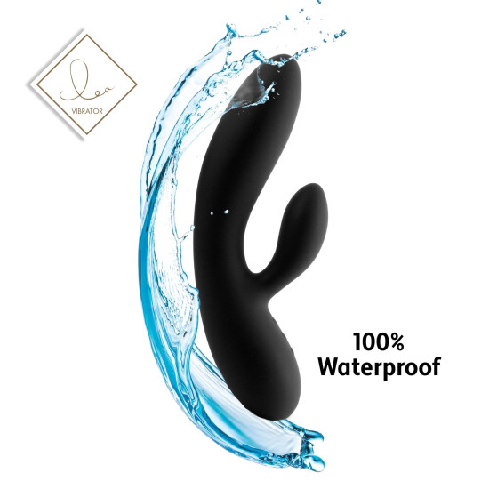 Гибкий вибратор кролик с двумя моторами, чёрный FeelzToys Lea Rabbit Vibrator Black
