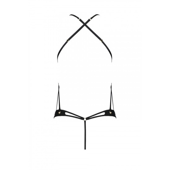 Боди из экокожи с ремешками и перфорацией, черное Passion Tamaris Body Black, L/XL