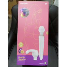 Смарт вібромасажер зі змінною головкою Satisfyer Double Wand-er (м'ята упаковка)