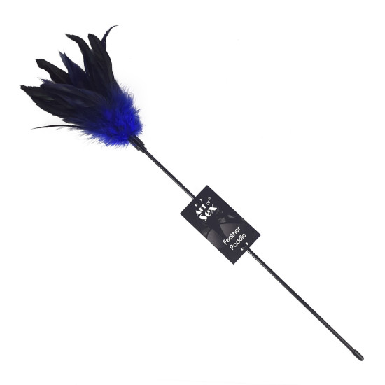 Щекоталка с пером молодого петуха, синяя Art of Sex Feather Paddle
