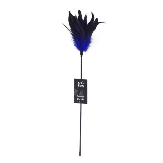 Щекоталка с пером молодого петуха, синяя Art of Sex Feather Paddle