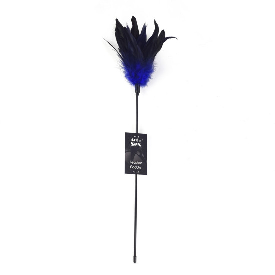 Щекоталка с пером молодого петуха, синяя Art of Sex Feather Paddle
