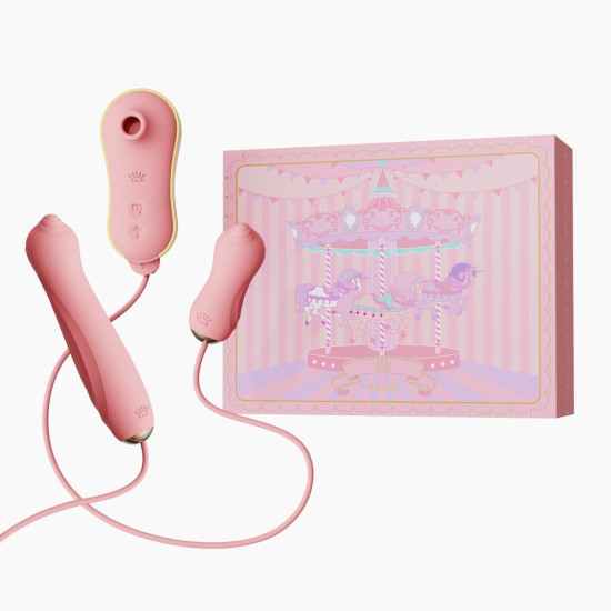 Набор 3 в 1 (виброяйцо, пульсатор, вакуумный стимулятор), розовый Zalo Unicorn Set Pink