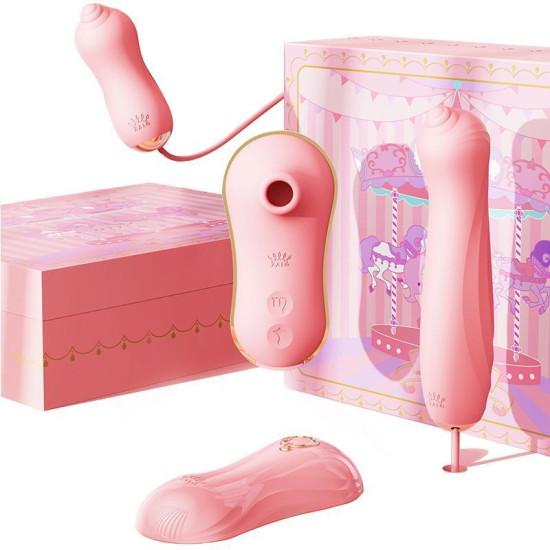 Набор 3 в 1 (виброяйцо, пульсатор, вакуумный стимулятор), розовый Zalo Unicorn Set Pink
