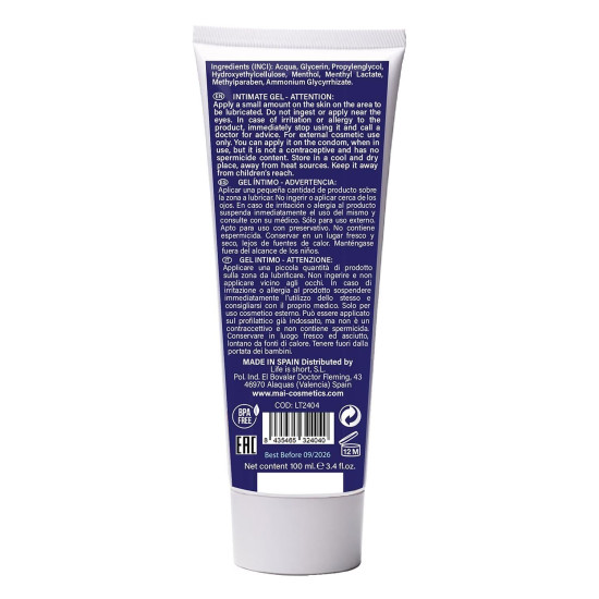 Інтимна змазка з охолоджувальним ефектом на водній основі BTB COLD FEELING, 100 ml