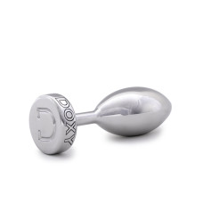 Гладка металева анальна пробка, діаметр 3,3 см, срібляста DOXY Butt Plug Smooth