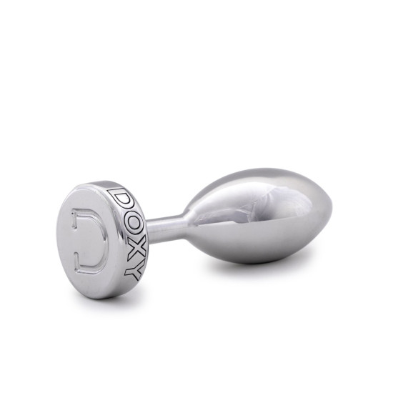 Гладка металева анальна пробка, діаметр 3,3 см, срібляста DOXY Butt Plug Smooth