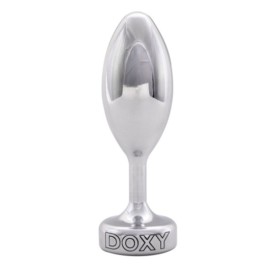 Гладка металева анальна пробка, діаметр 3,3 см, срібляста DOXY Butt Plug Smooth