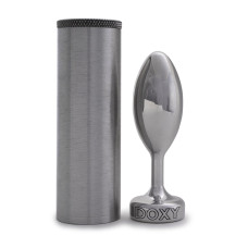 Гладка металева анальна пробка, діаметр 3,3 см, срібляста DOXY Butt Plug Smooth